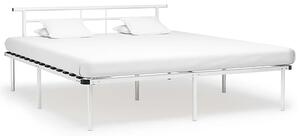 Białe metalowe łóżko małżeńskie 200x200 cm - Mervex