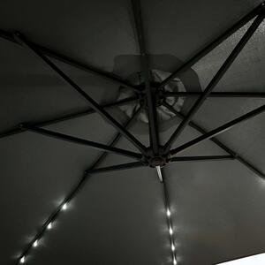 Ciemnoszary parasol do ogrodu z LED - Elerion