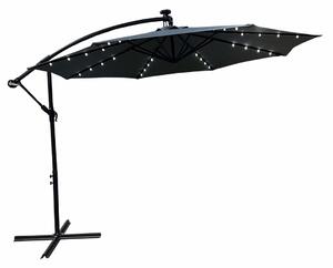 Ciemnoszary parasol do ogrodu z LED - Elerion