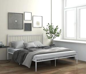 Białe industrialne metalowe łóżko małżeńskie 200x200 cm - Aresti