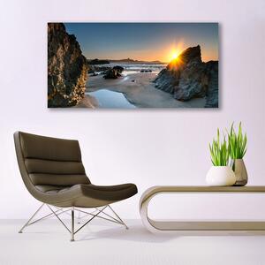 Obraz Szklany Skała Plaża Słońce Krajobraz