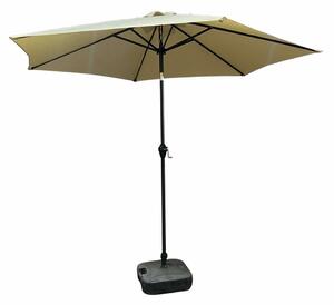 Beżowy parasol ogrodowy z regulacją kąta nachylenia - Łaross