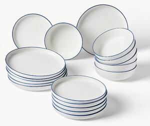 Komplet naczyń z porcelany Facile, dla 6 osób (18 elem.)