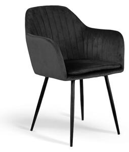 Krzesło z podłokietnikami czarne 8174 welur