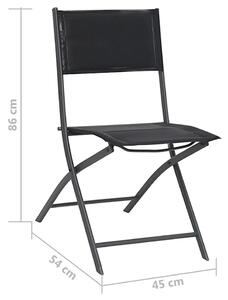 Czarne składane krzesła do ogrodu - Lindir