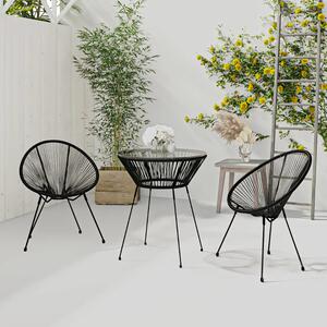 Okrągłe czarne krzesła ogrodowe - Moonlight