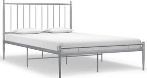 Szare metalowe łóżko z zagłówkiem 140x200 - Aresti