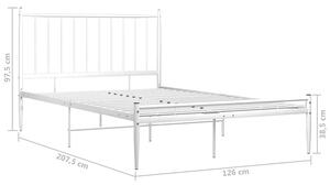 Białe łóżko metalowe w stylu loftowym 120x200 cm - Aresti