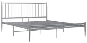 Szare metalowe łóżko małżeńskie 200x200 cm - Aresti