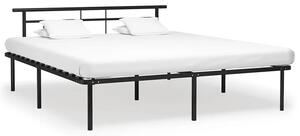 Czarne metalowe łóżko małżeńskie 200x200 cm - Mervex