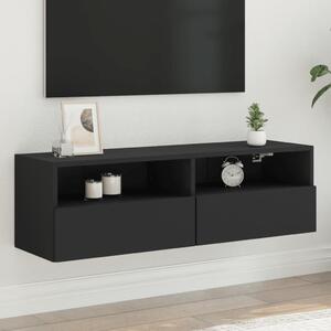 Ścienna szafka TV, czarna, 100x30x30 cm