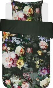 Pościel Fleur ciemnozielona 135 x 200 cm z poszewką na poduszkę 80 x 80 cm