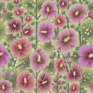 Tapety Duże kwiaty i liście hibiskusa na ciemnozielonym tle, Tapety Z kwiatami, a00993 : Uwalls.pl