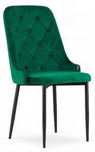 Krzesła zielone - wysokie oparcie CAPRI ▪️ 3642 ▪️ ZIELONY WELUR 4 SZTUKI