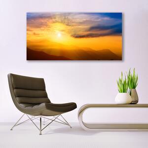 Obraz Szklany Góra Słońce Chmury Krajobraz