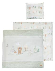 Jasnozielona bawełniana pościel dziecięca do łóżeczka 80x80 cm Woodland Buddies – Roba