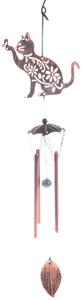 Metalowy gong wietrzny Kot, 11 x 45 x 5 cm