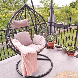 Fotel wiszący na balkon i taras Sycylia z poduszkami