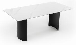 Stół prostokątny 180 cm BELIZE LUX biały spiek CARRARA BIANCO nowoczesny