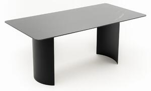 Stół prostokątny 180 cm BELIZE LUX czarny spiek CARRARA BLACK nowoczesny