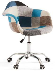 Krzesło obrotowe ART105C patchwork niebieski
