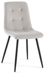 MebleMWM Krzesło tapicerowane DC-6401 | Jasny szary welur #13 | Outlet