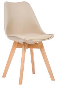 Krzesło skandynawskie beżowe, nogi drewniane 53E-7