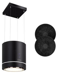 Klarstein Tron Ambience, okap kuchenny wyspowy, pochłaniacz, Ø 38 cm, 540 m³/h, LED, kolor czarny