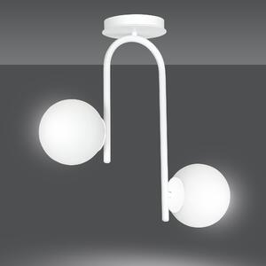 KALF 2 WHITE 1031/2 nowoczesna lampa sufitowa biała szklane klosze