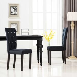 Krzesła stołowe, 2 szt., czarne, obite aksamitem