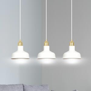 IBOR 3 WHITE 1043/3 nowoczesna lampa sufitowa biała złote elementy