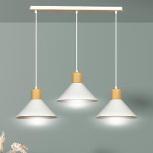 ROWEN 3 WHITE 1045/3 nowoczesna lampa sufitowa biała drewniane elementy