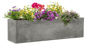 Blumfeldt Solidflor, donica, pojemnik na rośliny, 75 × 20 × 20 cm, włókno szklane, ogrodowa/wewnętrzna, kolor jasnoszary