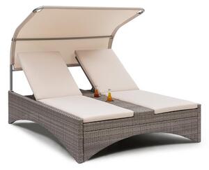 Blumfeldt Eremitage Double Lounger, leżak 2-osobowy, aluminium/rattan szarobrązowy