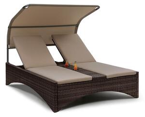 Blumfeldt Eremitage Double Lounger, leżak 2-osobowy, aluminium/rattan brązowy