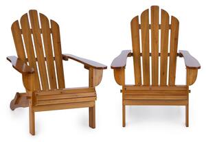 Blumfeldt Vermont, komplet krzeseł ogrodowych, 2 szt., adirondack, 73 x 88 x 94 cm, składany, brązowy