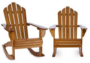 Blumfeldt Rushmore Ogrodowe krzesło bujane 2 sztuki styl Adirondack kolor brązowy