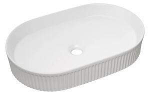 Biała owalna ceramiczna umywalka F8-C77