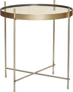 Stolik kawowy Hübsch metalowy ze złotym szklanym blatem