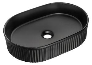Czarna owalna ceramiczna umywalka N8-L70