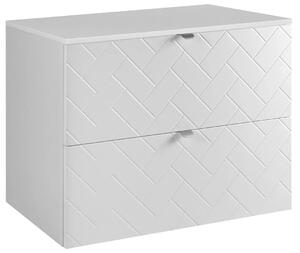 Biała szafka z 2 szufladami pod umywalkę 80 cm H2-L75