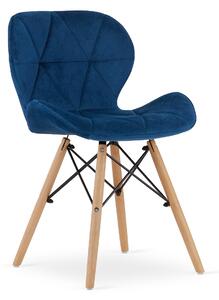EMWOmeble Krzesła tapicerowane niebieskie LAGO 3370 welur / 4 sztuki