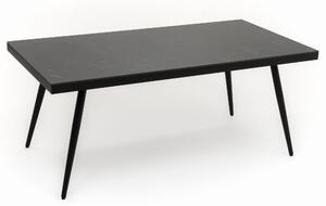 Stół prostokątny BELIZE 180 x 90 cm czarny blat HPL CARRARA BLACK nowoczesny