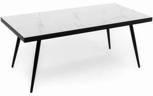 Stół prostokątny BELIZE 180 x 90 cm biały blat HPL CARRARA BIANCO nowoczesny