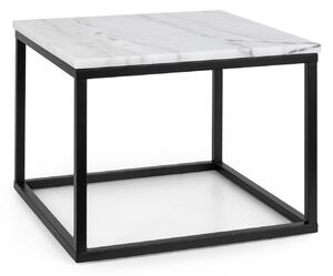 Besoa Volos T50, stolik kawowy, 50 x 40 x 50 cm, marmur, do użytku wewnątrz i na zewnątrz, czarny/biały