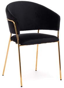 Krzesło Glamour czarny DC-893 welur, złote nogi