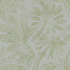 Tapety Naszkicowane tropikalne liście w świeżych jasnozielonych odcieniach, Tapety natura, Tapety Liście, a01001v1 : Uwalls.pl