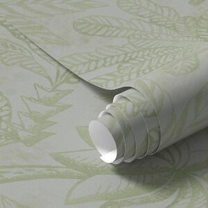 Tapety Naszkicowane tropikalne liście w świeżych jasnozielonych odcieniach, Tapety natura, Tapety Liście, a01001v1 : Uwalls.pl