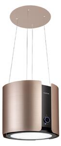 Klarstein Skyfall Smart, okap kuchenny wyspowy, pochłaniacz, Ø 45 cm, 402 m³/h, LED, stal nierdzewna, kolor złoty