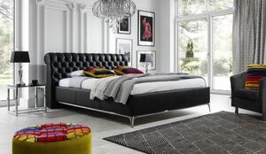 Łóżko Karol(100) 140x200 cm Chesterfield w stylu Glamour, tapicerowane